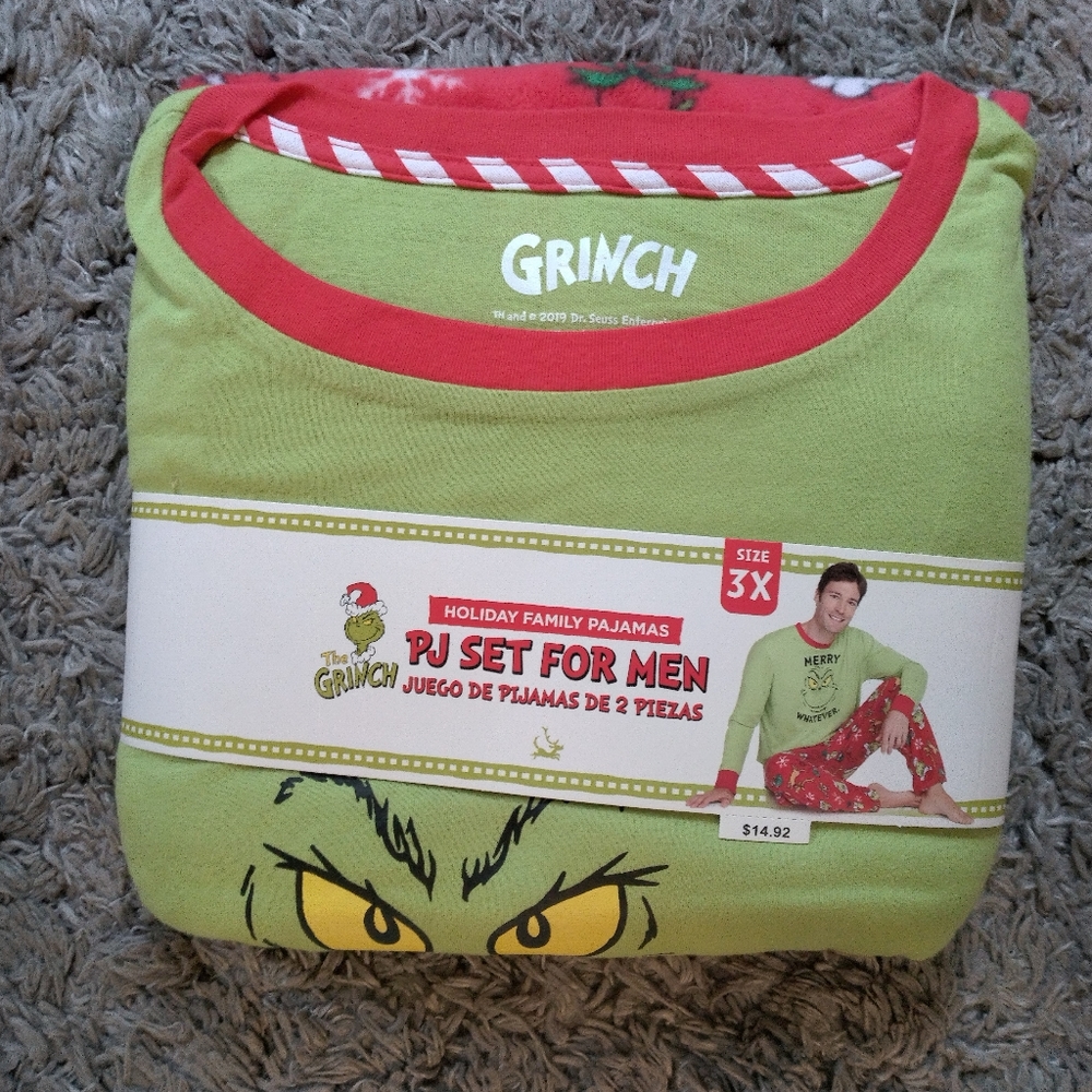 New 3x Grinch pj set